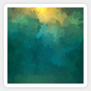 Green Deep Lake Abstract Painting Sticker